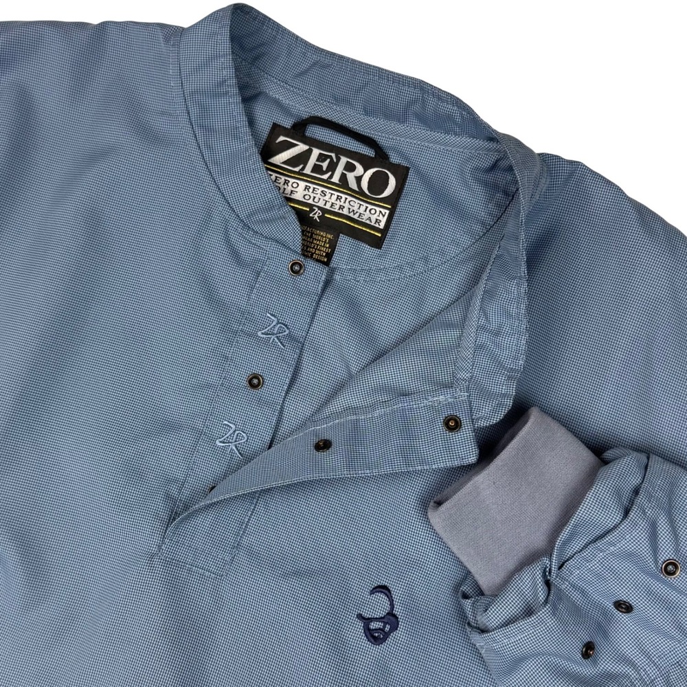 Zero Restriction Golf Windbreaker Pullover Jacket Mens XL Blue 1/4 Snap w/ Logo